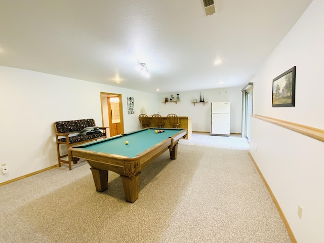 540 S Hickory Dr, Springfield, MO 65809 - playroom featuring a dry bar, pool table, light carpet, baseboards, and recessed lighting