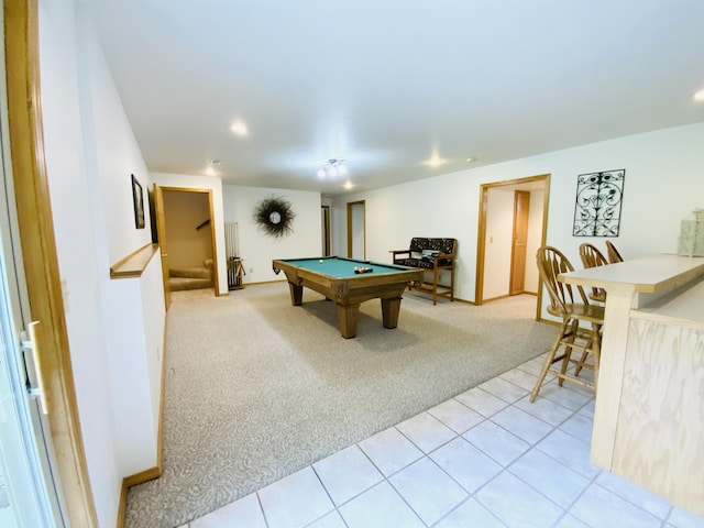 540 S Hickory Dr, Springfield, MO 65809 - game room with light colored carpet, pool table, recessed lighting, and baseboards