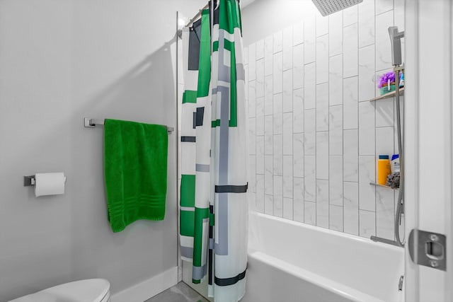 518 N Dublin Dr, Nixa, MO 65714 - bathroom with shower / bath combo with shower curtain, baseboards, and toilet