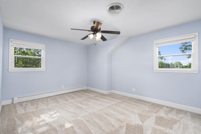 4159 N Farm Rd Unit 173, Springfield, MO 65803 - carpeted spare room featuring baseboard heating, healthy amount of natural light, ceiling fan, and baseboards
