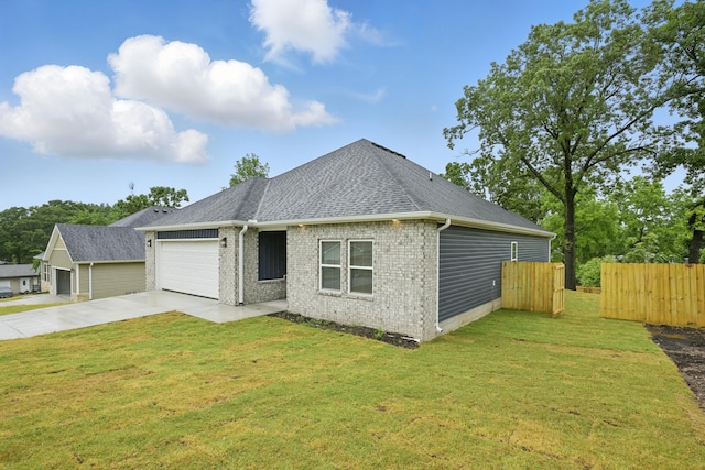 406 Barton Pl, Neosho, MO 64850 - view of front of property with driveway, a garage, brick siding, and a shingled roof