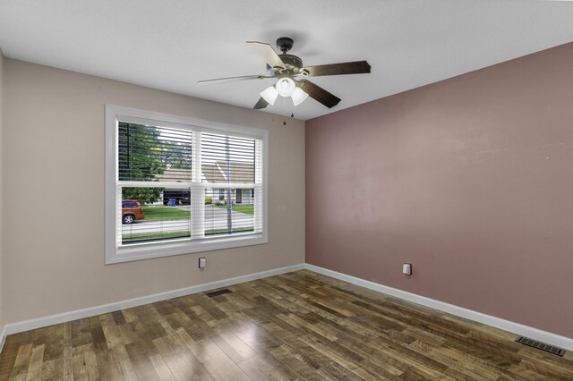 2236 E Logan St, Republic, MO 65738 - empty room featuring wood finished floors, ceiling fan, and baseboards