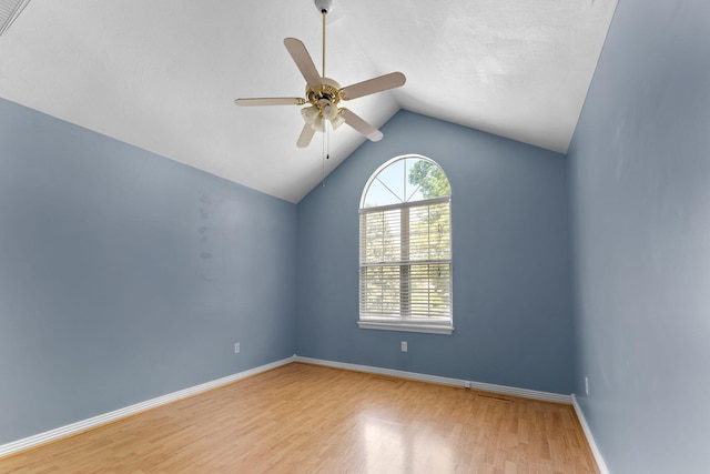 4501 N 16th St, Ozark, MO 65721 - unfurnished room with a ceiling fan, wood finished floors, and lofted ceiling