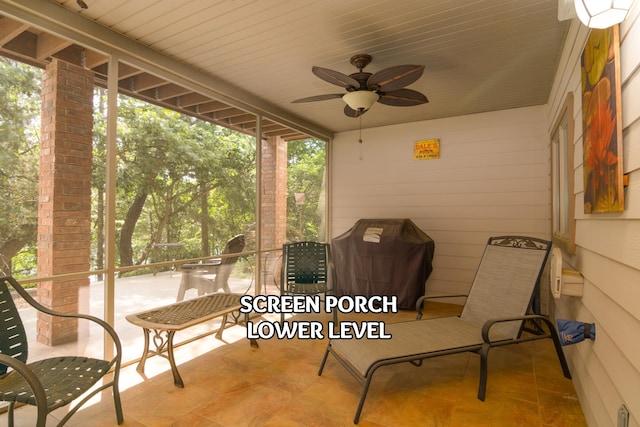 117 Hidden Shores Dr, Branson West, MO 65737 - view of patio with a ceiling fan and a grill