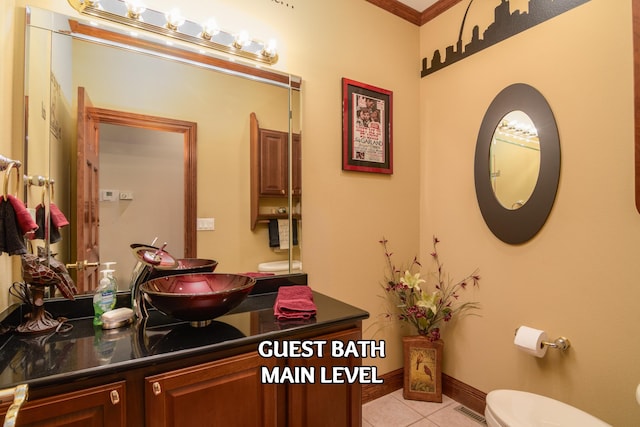 117 Hidden Shores Dr, Branson West, MO 65737 - bathroom with tile patterned floors, toilet, vanity, and baseboards