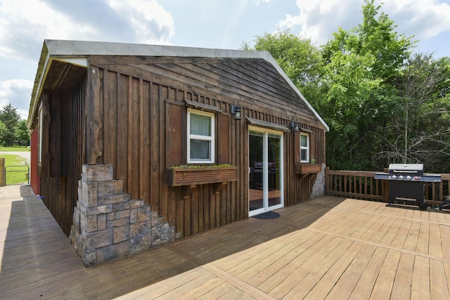 145 Allison Bnd, Lampe, MO 65681 - wooden terrace featuring a grill