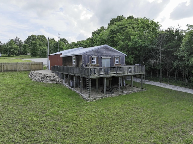 145 Allison Bnd, Lampe, MO 65681 - rear view of house featuring a deck