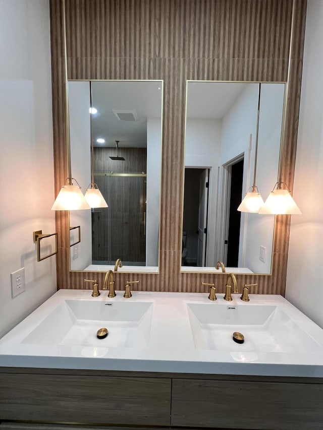 2090 N Silver Charm Ave, Springfield, MO 65802 - full bath featuring double vanity and a stall shower