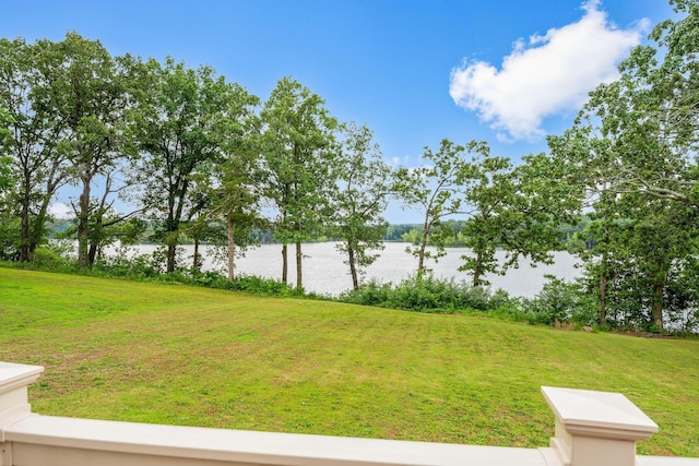 26237 Twin Rivers Dr, Shell Knob, MO 65747 - view of green lawn with a water view