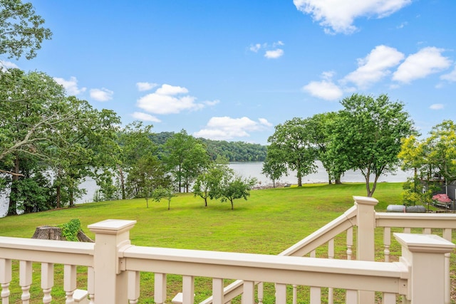 26237 Twin Rivers Dr, Shell Knob, MO 65747 - view of green lawn with a water view