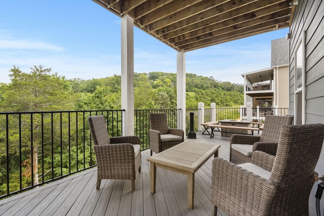 400 Lake Front Dr, Branson, MO 65616 - wooden terrace featuring a forest view