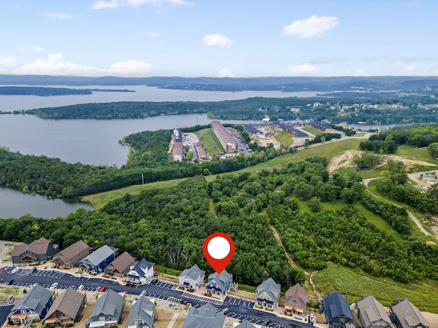400 Lake Front Dr, Branson, MO 65616 - aerial overview of property's location with a large body of water and nearby suburban area