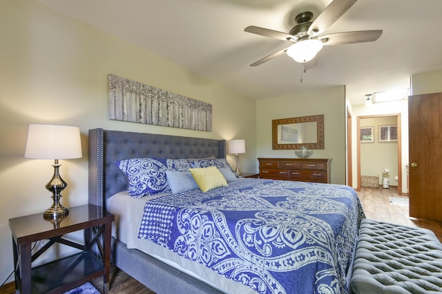 26094 State Highway 39, Shell Knob, MO 65747 - bedroom with wood finished floors and a ceiling fan