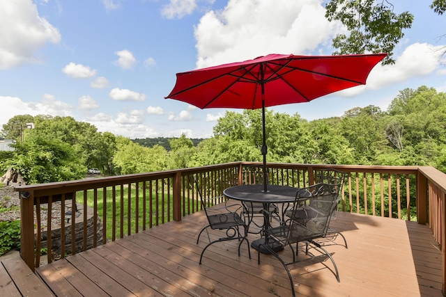 26094 State Highway 39, Shell Knob, MO 65747 - deck featuring outdoor dining area and a forest view
