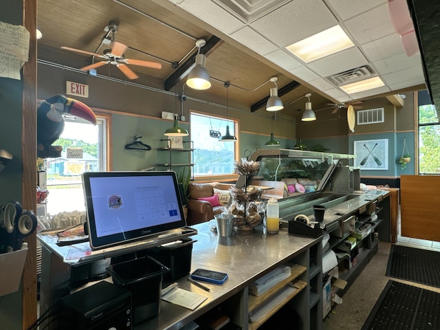 26094 State Highway 39, Shell Knob, MO 65747 - office space featuring a ceiling fan and plenty of natural light