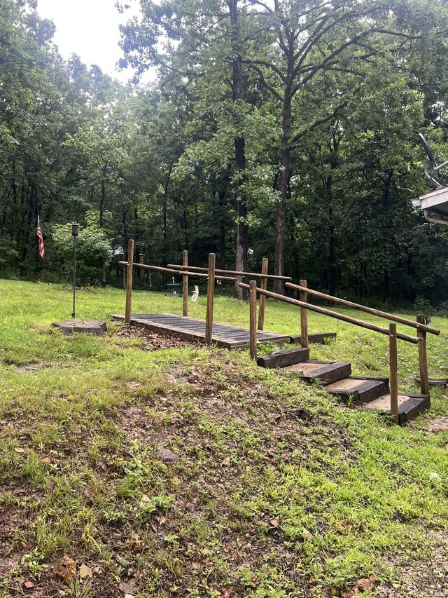 1615 E 562nd Rd, Brighton, MO 65617 - view of green lawn with a wooded view