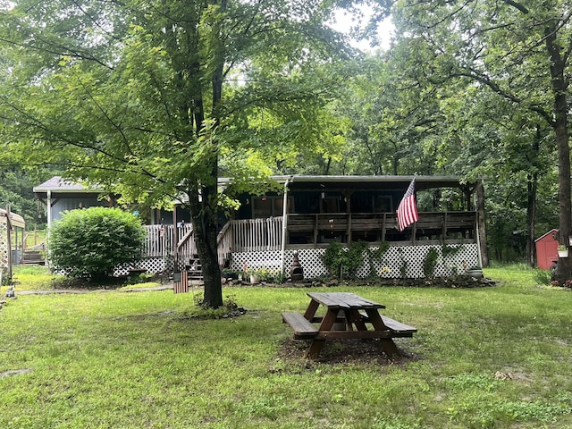 1615 E 562nd Rd, Brighton, MO 65617 - back of property with a lawn