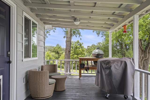 166 Seaman St, Cape Fair, MO 65624 - wooden terrace featuring grilling area