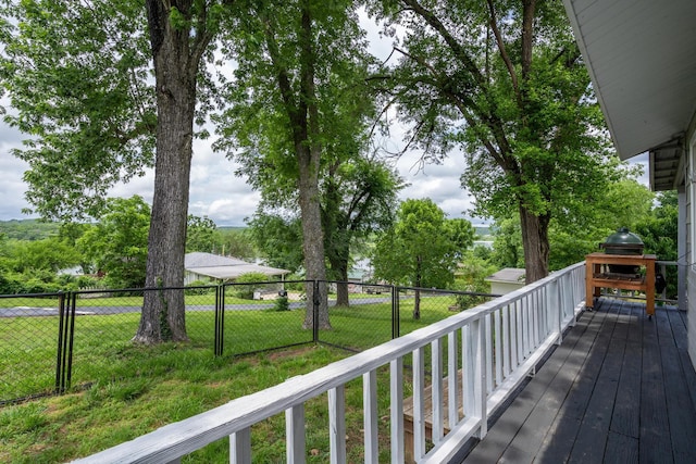 166 Seaman St, Cape Fair, MO 65624 - wooden deck with grilling area