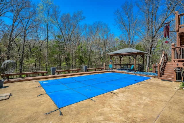 1915 S Farm Rd Unit 219, Springfield, MO 65809 - view of pool featuring a gazebo, a patio, and stairway