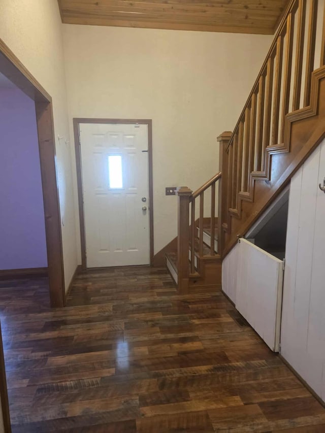 108 Prince St, Buffalo, MO 65622 - foyer with dark wood-type flooring and stairway