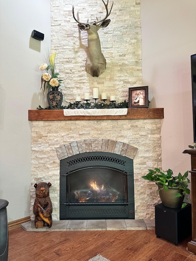 1762 Hickory Ridge Cir, Nixa, MO 65714 - detailed view of a fireplace and wood finished floors