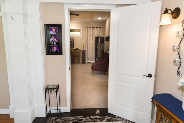 1762 Hickory Ridge Cir, Nixa, MO 65714 - hall featuring dark carpet