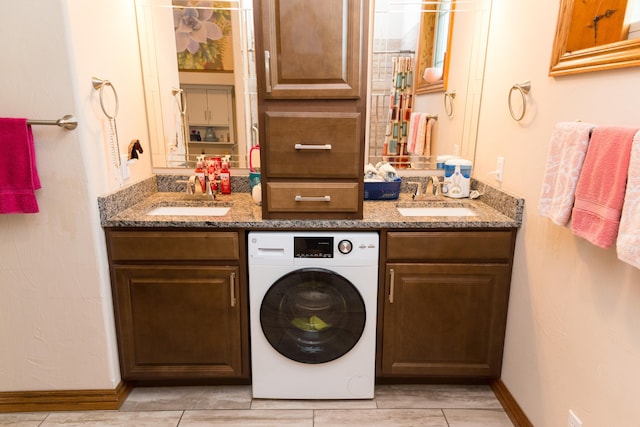 1762 Hickory Ridge Cir, Nixa, MO 65714 - laundry area with washer / dryer, cabinet space, and baseboards