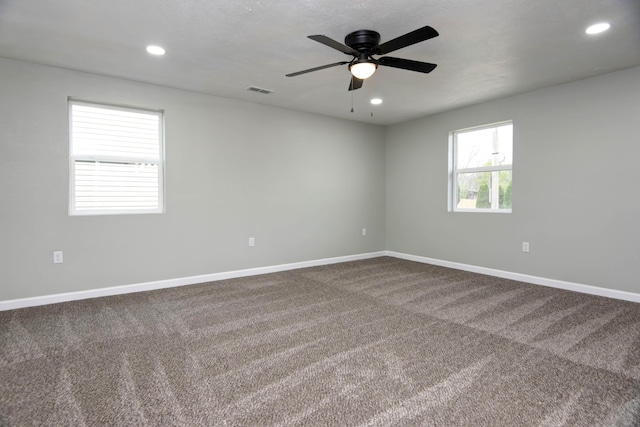 304 Rice St, Nixa, MO 65714 - unfurnished room featuring dark carpet, ceiling fan, recessed lighting, and baseboards