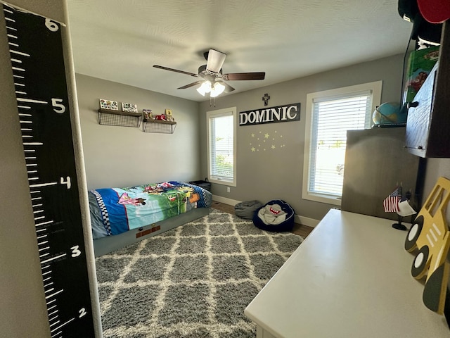 923 Riverview Rd, Marshfield, MO 65706 - bedroom featuring baseboards and a ceiling fan