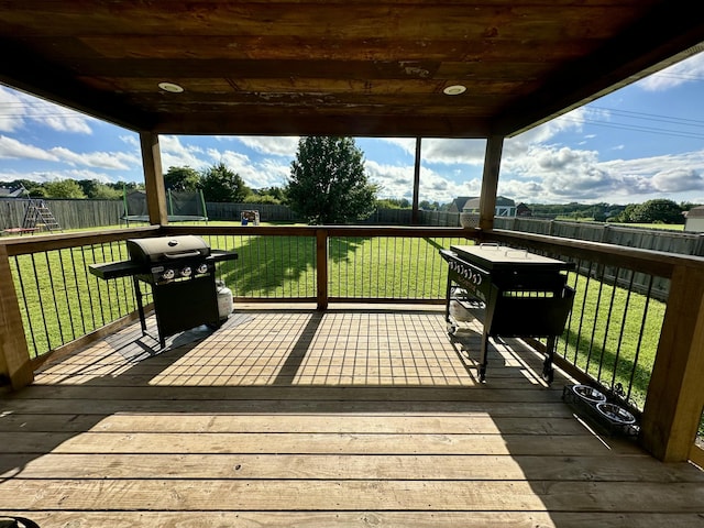923 Riverview Rd, Marshfield, MO 65706 - deck with a trampoline and area for grilling
