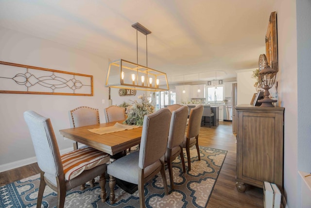 248 Charles Rd, Billings, MO 65610 - dining space featuring dark wood-style floors and baseboard heating