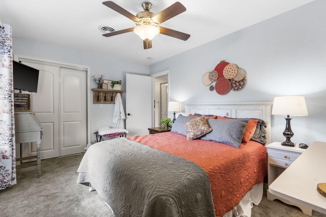 150 Sunken Forest Dr Unit 106, Forsyth, MO 65653 - carpeted bedroom featuring a closet and ceiling fan