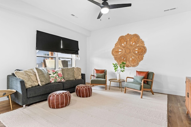 400 Poolside Pass, Hollister, MO 65672 - living room with wood finished floors and a ceiling fan