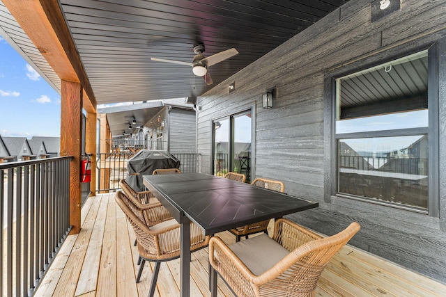 400 Poolside Pass, Hollister, MO 65672 - deck with ceiling fan, a grill, and outdoor dining space