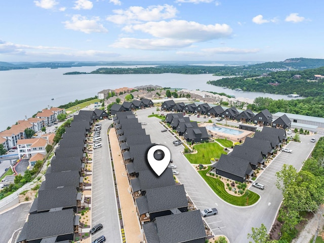 400 Poolside Pass, Hollister, MO 65672 - aerial perspective of suburban area with a nearby body of water