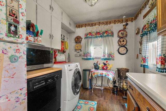 2140 N Crutcher Ave, Springfield, MO 65803 - washroom featuring dark wood-type flooring and washing machine and dryer