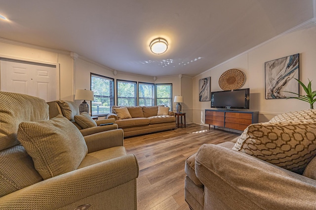25832 County Road 250, Hermitage, MO 65668 - living area with ornamental molding and light wood finished floors