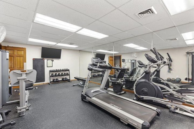 234 Sunset Cv Unit 107, Branson, MO 65616 - workout area featuring a drop ceiling