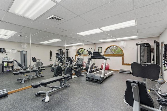 234 Sunset Cv Unit 107, Branson, MO 65616 - workout area featuring a drop ceiling