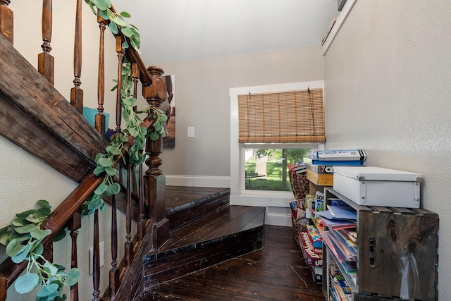 214 Rudolph St, Seymour, MO 65746 - stairs with wood-type flooring and baseboards