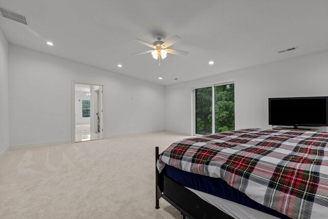 176 Shooting Star Ln, Nixa, MO 65714 - bedroom featuring carpet, recessed lighting, baseboards, and ceiling fan