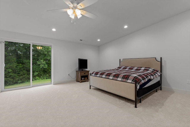 176 Shooting Star Ln, Nixa, MO 65714 - bedroom featuring carpet floors, recessed lighting, baseboards, and ceiling fan