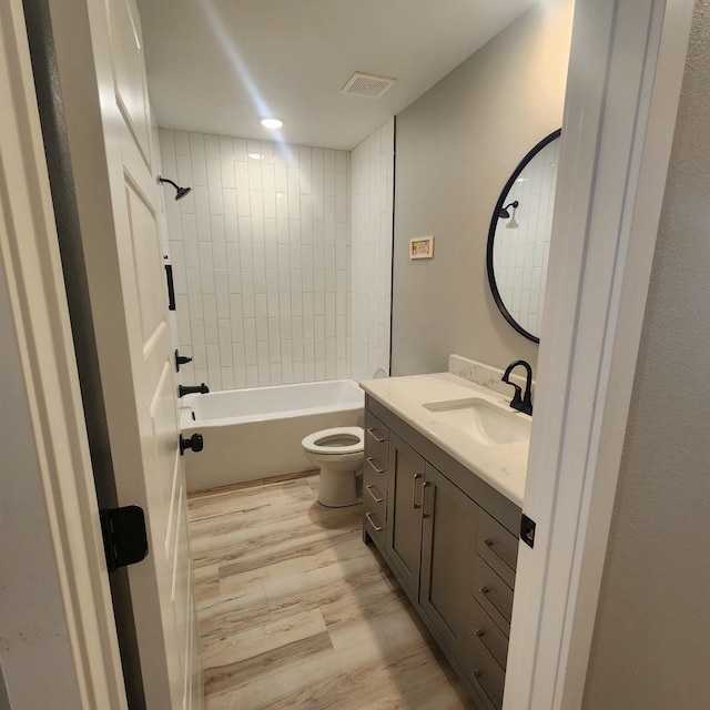 2124 State Highway Vv, Powersite, MO 65731 - full bath with vanity, toilet, wood finished floors, and tub / shower combination
