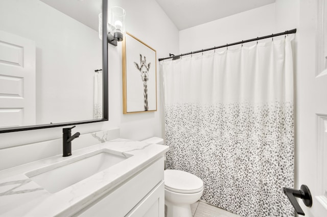 1674 N Marlowe Ave, Springfield, MO 65802 - bathroom with vanity, toilet, and a shower with shower curtain