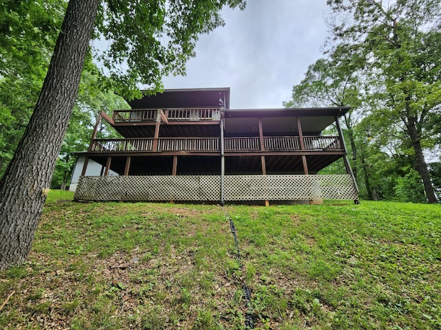29039 Nottinghill Dr, Shell Knob, MO 65747 - rear view of house with a wooden deck