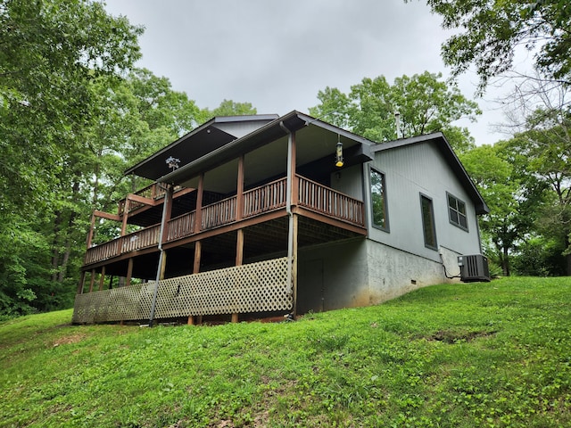 29039 Nottinghill Dr, Shell Knob, MO 65747 - rear view of property featuring a yard and a wooden deck