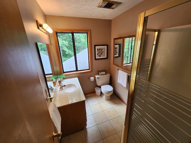 29039 Nottinghill Dr, Shell Knob, MO 65747 - full bath with vanity, a textured ceiling, tile patterned flooring, and a shower