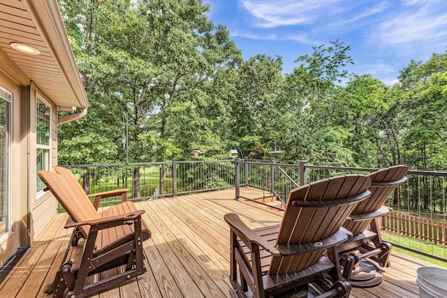 2029 Moon Valley Rd, Ozark, MO 65721 - wooden deck with view of wooded area