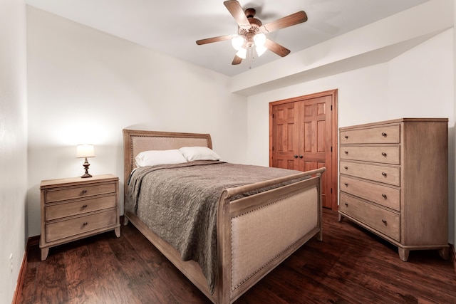 2029 Moon Valley Rd, Ozark, MO 65721 - bedroom with dark wood-style floors and ceiling fan